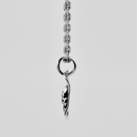Pendentif à breloques en argent poli, crâne de Vampire noir, étiquette de chien, croix