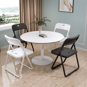 Chaise de salle à manger pliante moderne multicolore en plastique et acier, durable, pour usage extérieur et espaces commerciaux - Product Image 1