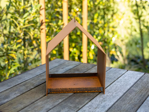 Jh-mech <span class=keywords><strong>Post</strong></span> ile yüksek kalite paslı Metal Corten çelik kuş besleyici kutup açık Metal <span class=keywords><strong>Birdhouse</strong></span> - Product Image 6