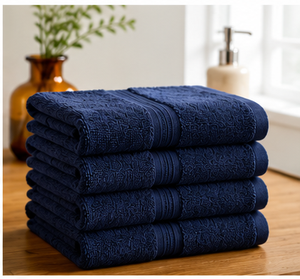 Serviette de toilette en coton 100 % jacquard gaufré à rayures, douce, pour hôtel, vente en gros - Product Image 1
