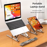 Support de refroidissement pour ordinateur portable en alliage d'aluminium argenté NINGSHING 2025 avec tapis antidérapant en silicone, support portable stable et design évidé