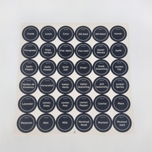 Waterproof Adhesive Herb and <strong>Spice</strong> Sticker Sheet Minimalist WhiteText on Black Round Seasoning Stickers <strong>Spice</strong> Jar <strong>Labels</strong> - Product Image 5