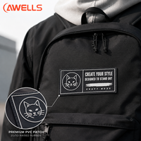 Patch 3D personnalisé en PVC, badge logo souple en caoutchouc pour créer votre style, accessoires vestimentaires AWELLS