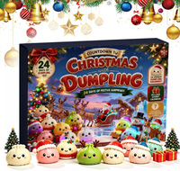Grenzüberschreitender Weihnachts-Mystery-Dumpling 24-Tage-Adventskalender Überraschungsbox Quetschspielzeug zur Stresslinderung Imitierte Kleine Brötchen TPR