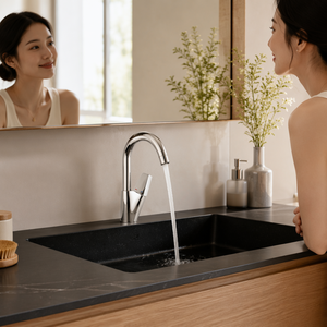 Robinet double fonction chaud et froid en cuivre électroplaqué pour salles de bain, toilettes et lavabos d'hôtel - Product Image 5