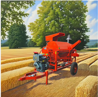 Batteuse numérique multi-cultures Sabin à moteur axial 12 CV, refroidissement par air, moteur diesel vertical, capacité 400-800 kg/h, agricole