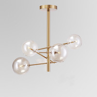 Nordique Simple 4/6/8 lumières G9 ampoule luxe cristal boule de verre lustre suspension pour chevet chambre salon