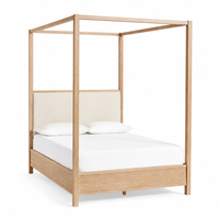 Lit à baldaquin en bois, taille King Size, avec tête de lit haute, style campagnard américain, vintage, rétro, meubles de chambre à coucher