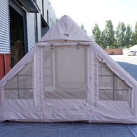 Tente de camping pour réunion de amis de 6,3 m², tente de fête extérieure imperméable, tente de camping gonflable avec cheminée