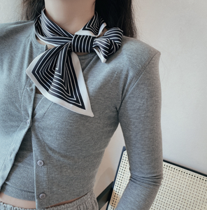 Bufanda Larga para Mujer, Primavera-Otoño, con Soporte para el <span class=keywords><strong>Cuello</strong></span>, Estilo Informal, para Envolverse <span class=keywords><strong>al</strong></span> <span class=keywords><strong>Cuello</strong></span>, con Estampado <span class=keywords><strong>de</strong></span> Mariposas y Lazo - Product Image 3