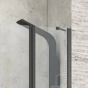 Kamalu KPX7000N Porta Doccia Moderna Senza Telaio in Acciaio Inox 175 cm Nera con Doppia Anta a Battente e Pannelli Fissi Scorrevoli per Hotel - Product Image 2