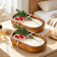 Bougie d'aromathérapie, Bougie à la vanille, Grande bougie dans un bol en bois, Cadeau d'anniversaire, Pot de bougie DIY