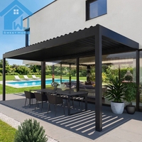 Couverture de toit de pergola en aluminium Sweet Home pour jardin et terrasse au bord de la piscine