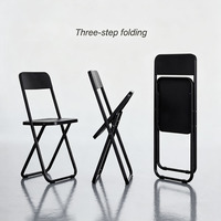 Chaise pliante en métal de couleur tendance, moderne, imperméable, portable, en fer, pour salle à manger, jardin, terrasse, événement en plein air