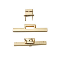 MZhardware Fermoir de Sac Rectangulaire en Métal de Haute Qualité avec Verrou Tournant pour Sacs, Sacs à Main et Portefeuilles