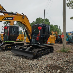 Excavatrice sur chenilles SANY SY95C jaune, haute puissance de creusement, matériel de construction - Product Image 6