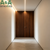 Porte d'entrée intérieure en bois à panneau plat élégant SLS, porte de villa minimaliste personnalisée pour salon de luxe, design pour toute la maison