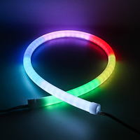 270 degrés Émettant 22mm Diamètre 12V IP67 Complet Changement de Couleur Adressable GS8208 60 BGR Pixel De Silicium Led Flex Néon Lumière