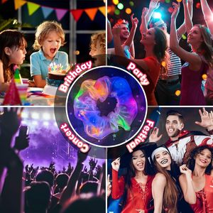 LED Satin Hair <b>Scrunchies</b> Light up Elastic Hair Bands for Women & Girls-Halloween Christmas Chinese New Year Graduation Parties - Product Image 3