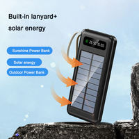 Chargeur de batterie li-polymère 10000/20000mAh portable de grande capacité en usine Banque d'énergie solaire de voyage avec câbles et lampe de poche LED