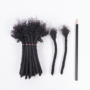 Sẵn Sàng Để Tàu Tự Nhiên Màu Đen Micro Locs 4-24 Inch 0.6Cm Trinh Nữ Remy Tóc 100% Tóc Con Người Dreadlock Phần Mở Rộng - Product Image 6