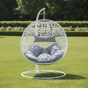 Columpio Redondo de Mimbre para Exteriores, Diseño Moderno Audu, para Parques <span class=keywords><strong>y</strong></span> Hoteles, Muebles de Exterior de Metal Resistentes - Product Image 1
