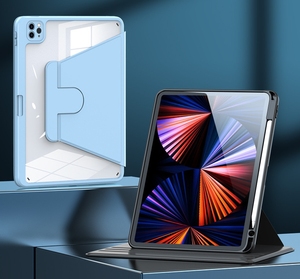 360 độ xoay chống sốc thông minh Bìa <span class=keywords><strong>Tablet</strong></span> trường hợp trong suốt PC TPU da bao gồm cho iPad - Product Image 3