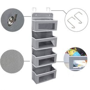 Door Mount 4 Clear Window Pocket Box Hanging Organizer Storage Bag Children Hanging Wall Organizer - Product Image 2