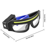 Gafas con Sensor de Movimiento y Linterna LED COB, Batería de 800mAh, USB Tipo-C, Ajustables, Clasificación IP55, Modo de Luz Roja, Diseño para Colgar en la Oreja