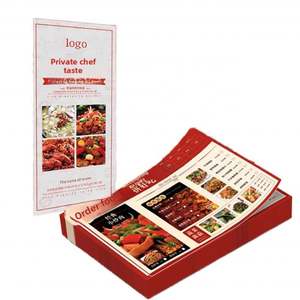 Affiches de menus personnalisées, impression numérique, revêtement imperméable, matériau en carton ondulé, logo personnalisé, pelliculage, parfaite pour les entreprises - Product Image 1