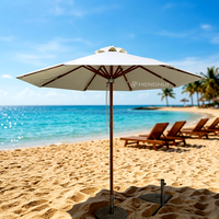 Parasol professionnel robuste en bois pour piscine, résistant au vent, pour restaurant et mobilier d'extérieur