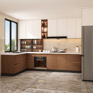 Custom Modular Kitchen <b>Cabinet</b> Sets with Modern Design Stainless Steel and MDF Construction Made in <b>China</b> - Product Image 2