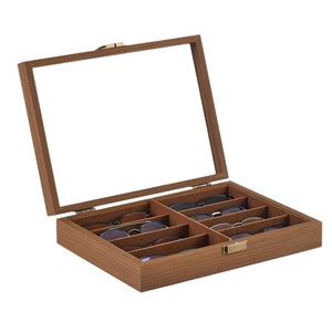 Wooden Eyeglass Storage Box With Removable Divider Adjustable Compartment Display <b>Case</b> <b>For</b> Sunglasses And <b>Glasses</b> Organization - Product Image 4