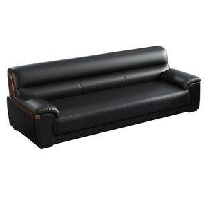Juego de sofás seccionales ejecutivos personalizables para recepción de oficina en casa moderna de 1, 2, 3 y 4 plazas, sofás de oficina con marco de madera de cuero negro - Product Image 3