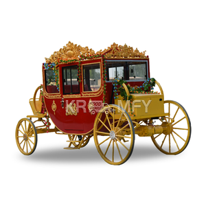 Carruaje Real de 4 Ruedas con Estructura de Acero, Estilo Europeo Clásico de Lujo para Bodas, Personalizable, para 4-6 Personas, Sólido - Product Image 1