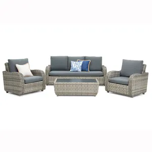 Yoho Hot Sale Leisure model garden furniture wicker 4pcs Patio Classical Outdoor Furniture set