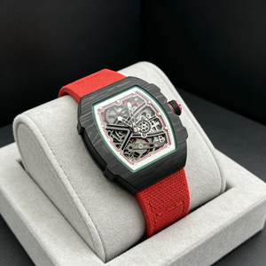 Luxury Men's Ultra Thin Carbon Fiber <b>Mechanical</b> <b>Watch</b> With Red Fabric Strap Hollow Sapphire Crystal Waterproof Men's <b>Watch</b> - Product Image 1