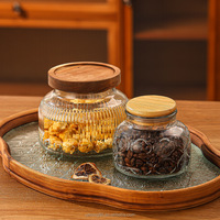 Pot de conservation en verre moderne, grande capacité, étanche à l'humidité, compatible lave-vaisselle, écologique, motif vertical, hermétique, pour la cuisine