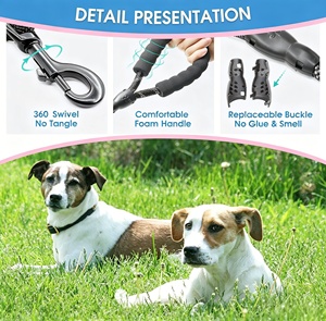 Comforting Pet Leashes 8mm Reflective Threads Rope Webbing Non Tangle <b>Dog</b> Leash Bulk Small Large <b>Dogs</b> Black Walking Training - Product Image 4