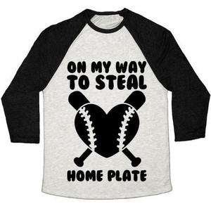 Camiseta de béisbol unisex de mezcla triple On My Way to Steal Home Plate - Product Image 2