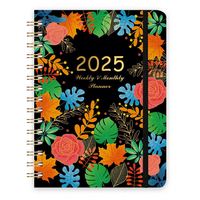 Carnet de notes et agenda A5 spirale coloré à fleurs, personnalisable avec logo, haute qualité, vente en gros, nouveauté 2025, planification hebdomadaire janvier-décembre