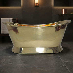 อ่างอาบน้ำทองเหลืองแบบตั้งพื้นพร้อมการตกแต่งสีทอง - Product Image 3
