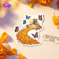 Pack d'autocollants personnalisés Dia De Los Muertos en vinyle imperméable découpé, motifs Calavera et Tête de Sucre, Pegatina, pour fêtes, vente en gros, OEM