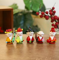Ornements en verre faits à la main représentant les cinq dieux de la fortune par LONGXIN pour la décoration de la maison et les cadeaux du Nouvel An chinois