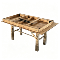 Table de salle à manger pliable en bois de pin pour l'intérieur et l'extérieur, idéale pour les mariages, les hôtels et les événements