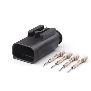 Connecteur de capteur d'oxygène à 4 broches, pour voitures Volkswagen et Bmw, terminal mâle et femelle en plastique noir - Product Image 1