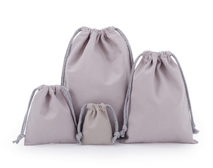 Eco-Friendly Recycled Cotton <b>Canvas</b> <b>Drawstring</b> <b>Bag</b> Reusable with Rope Handle for Storage for Shopping - Product Image 3