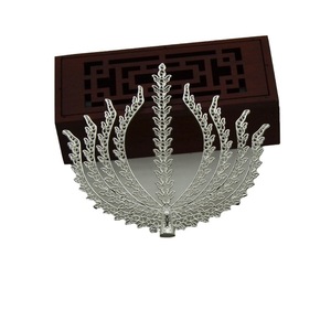 Coiffe de mariée queue de phénix, plaqué cuivre, or et argent, style ancien, ornement capillaire Hanfu, matériau pour couronne de mariage - Product Image 5