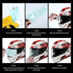 Pellicola antiappannamento per casco pellicola antipioggia per casco moto con rivestimento Nano trasparente HD adesivo per lenti antipioggia per la sicurezza in bicicletta - Product Image 6