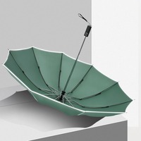 Parapluie moderne à 3 volets Parapluie d'affaires Adultes Colle noire 12 os Inverse Automatique Semi-Automatique Classique Revêtement noir Logo